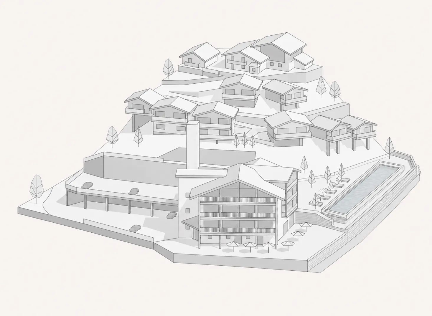 Lageplan der Hasenegg Chalets & Lodges